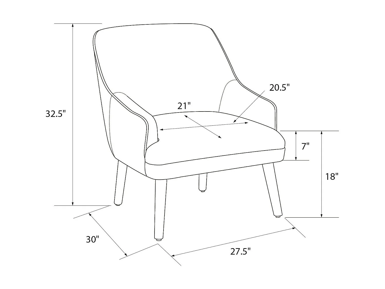 Effie | Chaise d'appoint en tissu gris clair