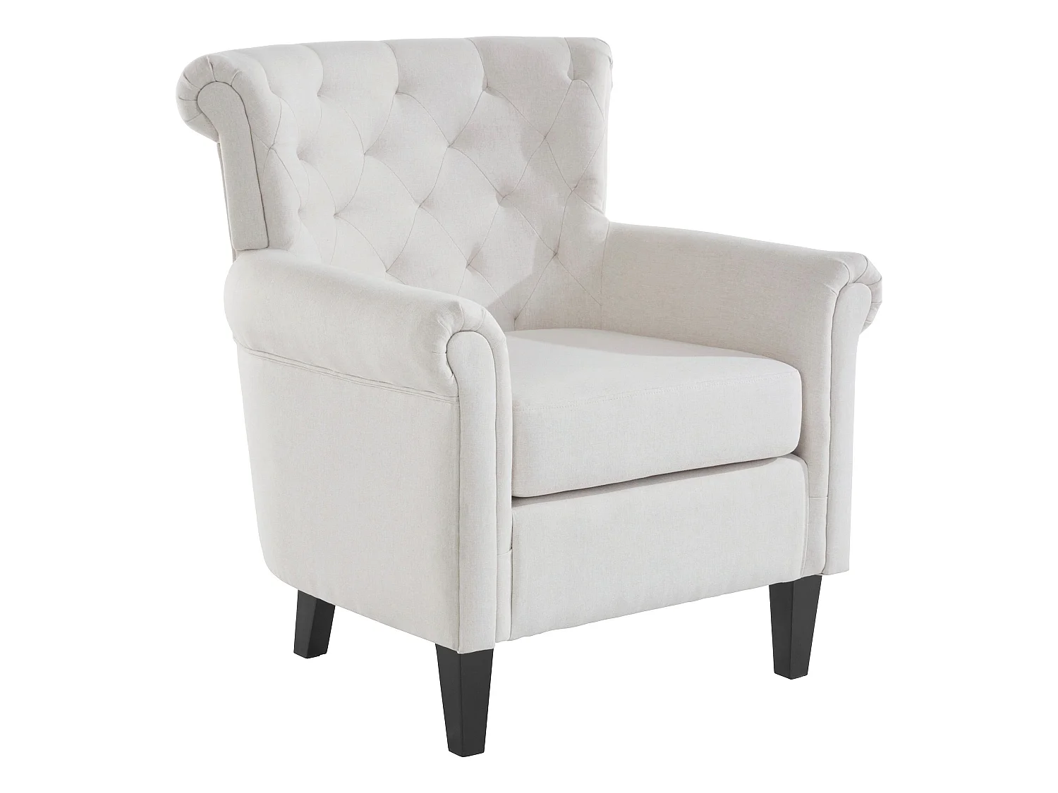 Cooper | Chaise d'appoint rembourrée en tissu crème