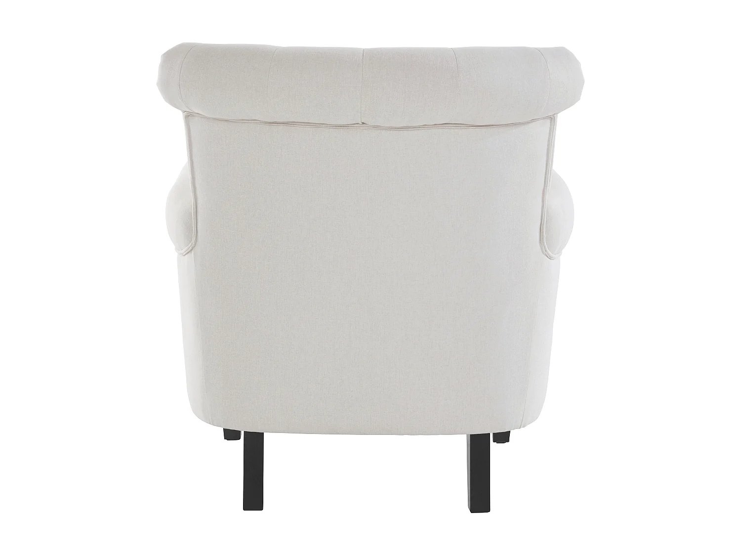 Gepolsterter Akzentstuhl aus cremefarbenem Stoff