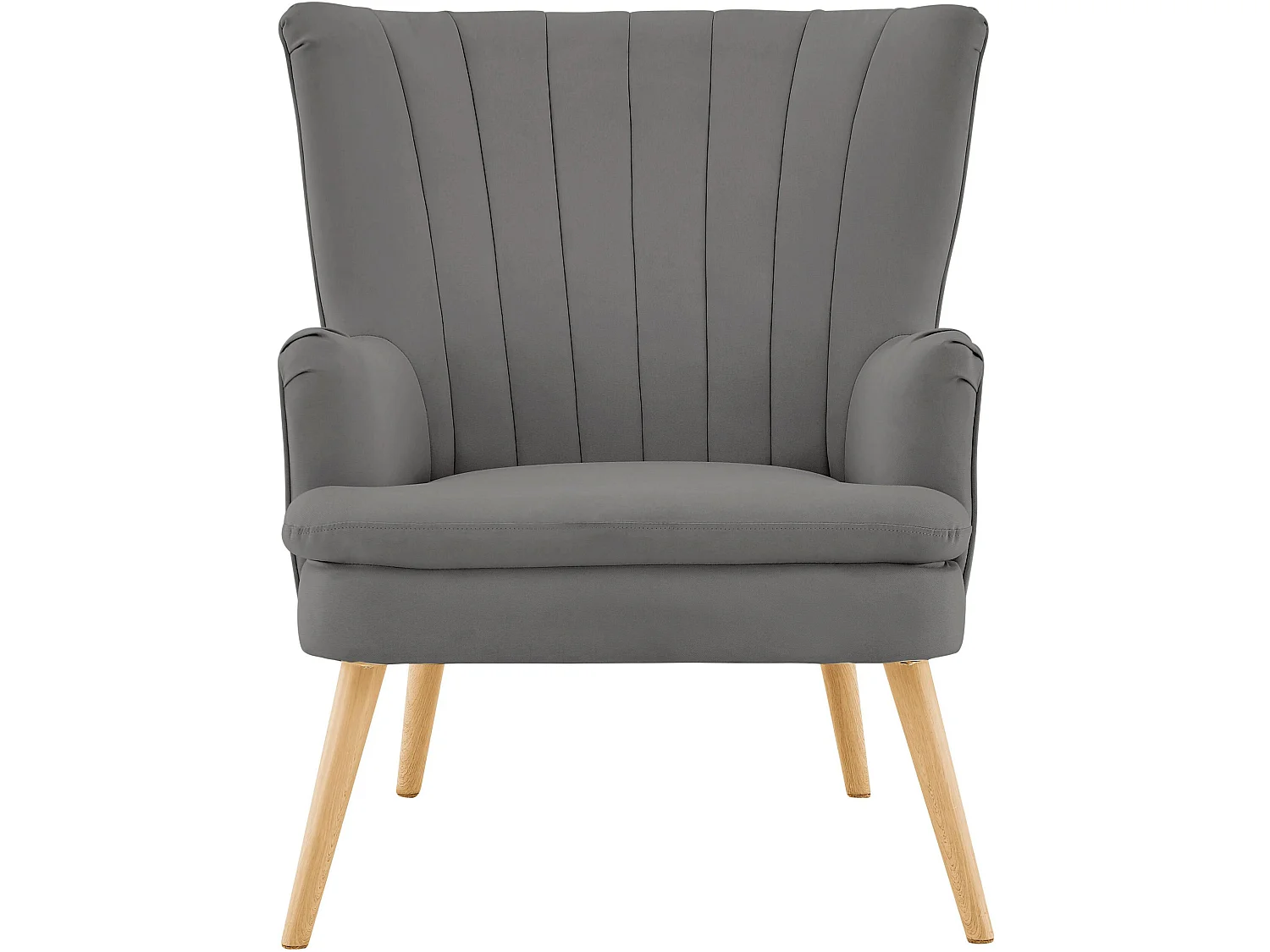 Silla decorativa tapizada con taburete en PU antracita