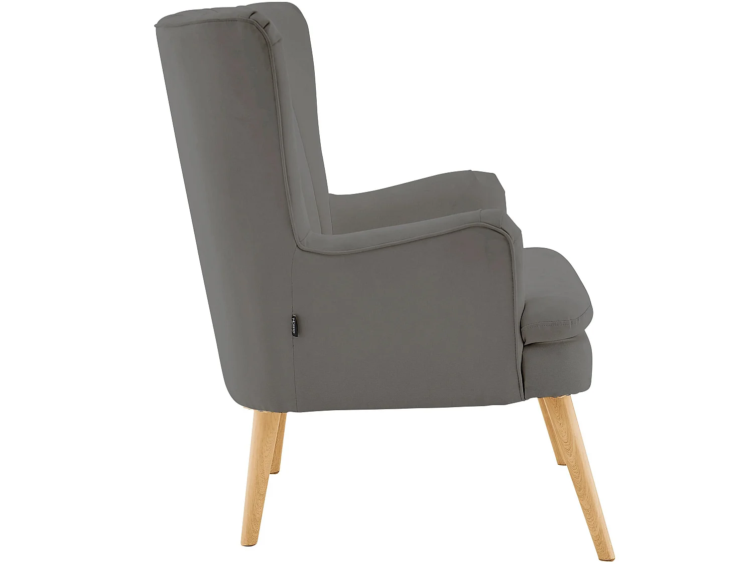 Silla decorativa tapizada con taburete en PU antracita