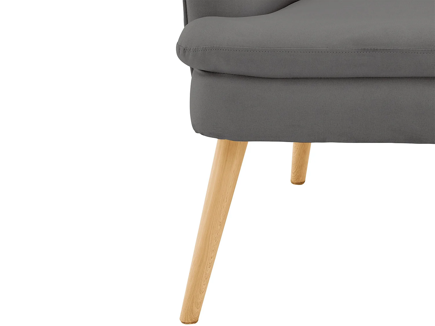 Silla decorativa tapizada con taburete en PU antracita