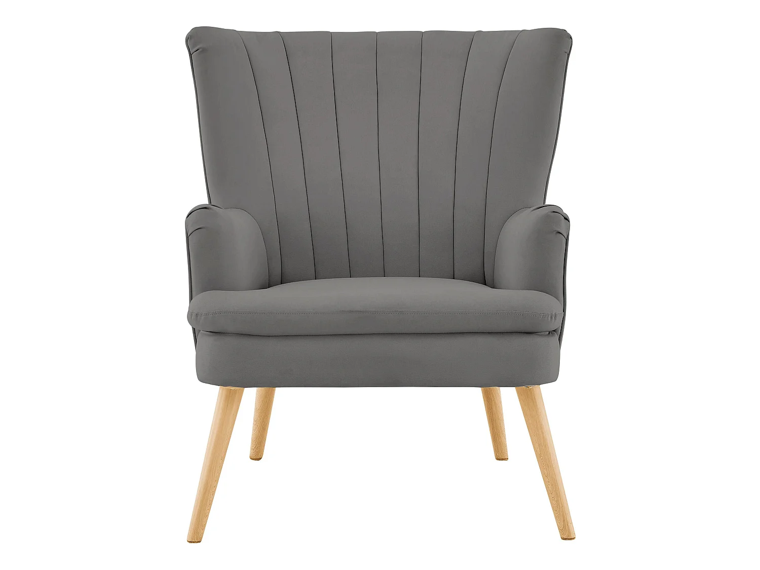 Zenia | Chaise d'appoint rembourrée avec tabouret en PU anthracite