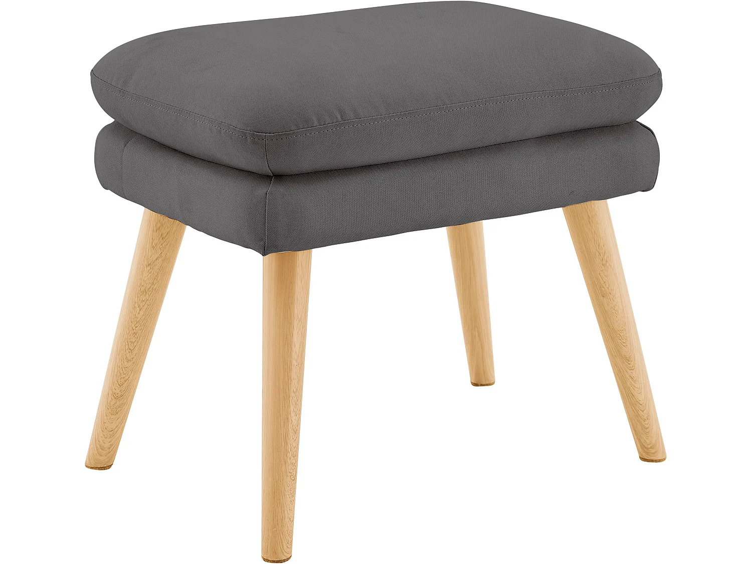 Zenia | Chaise d'appoint rembourrée avec tabouret en PU anthracite