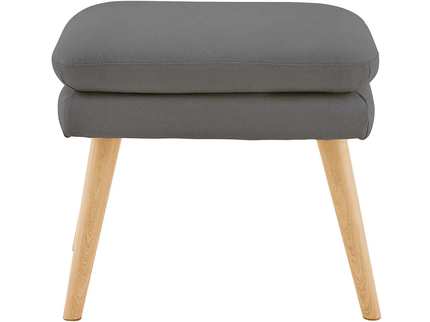 Zenia | Chaise d'appoint rembourrée avec tabouret en PU anthracite