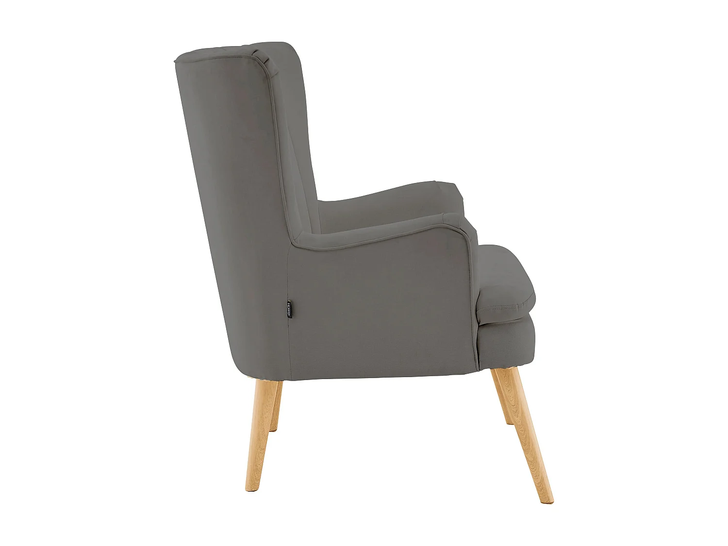 Zenia | Chaise d'appoint rembourrée avec tabouret en PU anthracite
