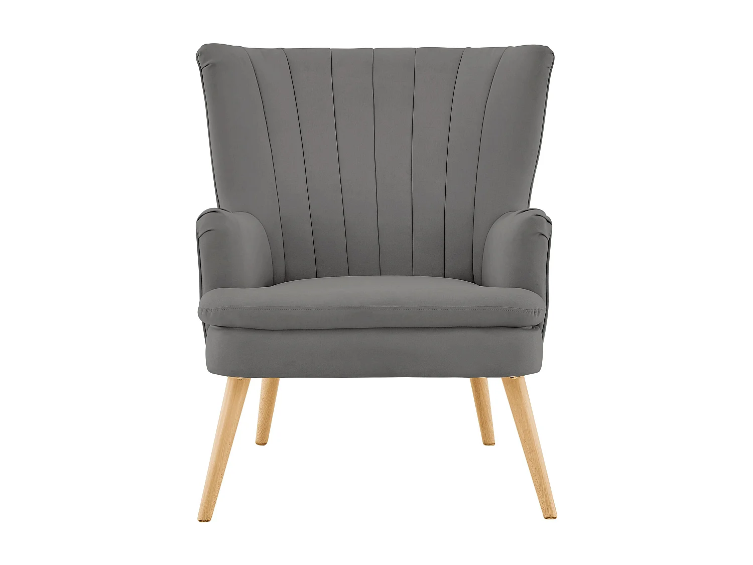 Zenia | Chaise d'appoint rembourrée avec tabouret en PU anthracite