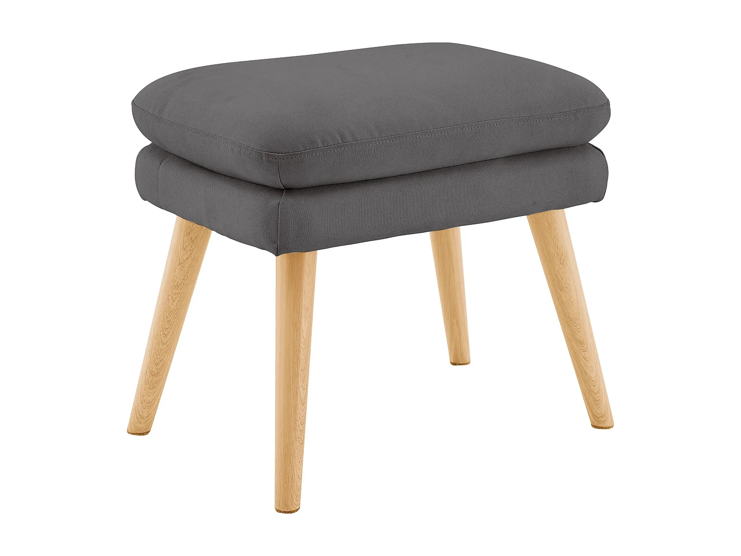 Zenia | Chaise d'appoint rembourrée avec tabouret en PU anthracite