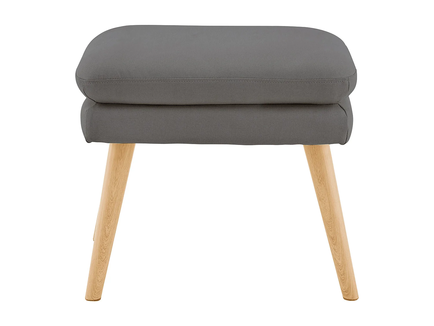 Zenia | Chaise d'appoint rembourrée avec tabouret en PU anthracite