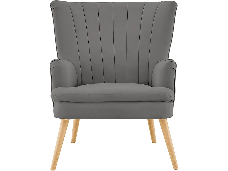 Poltroncina imbottita con sgabello in PU antracite