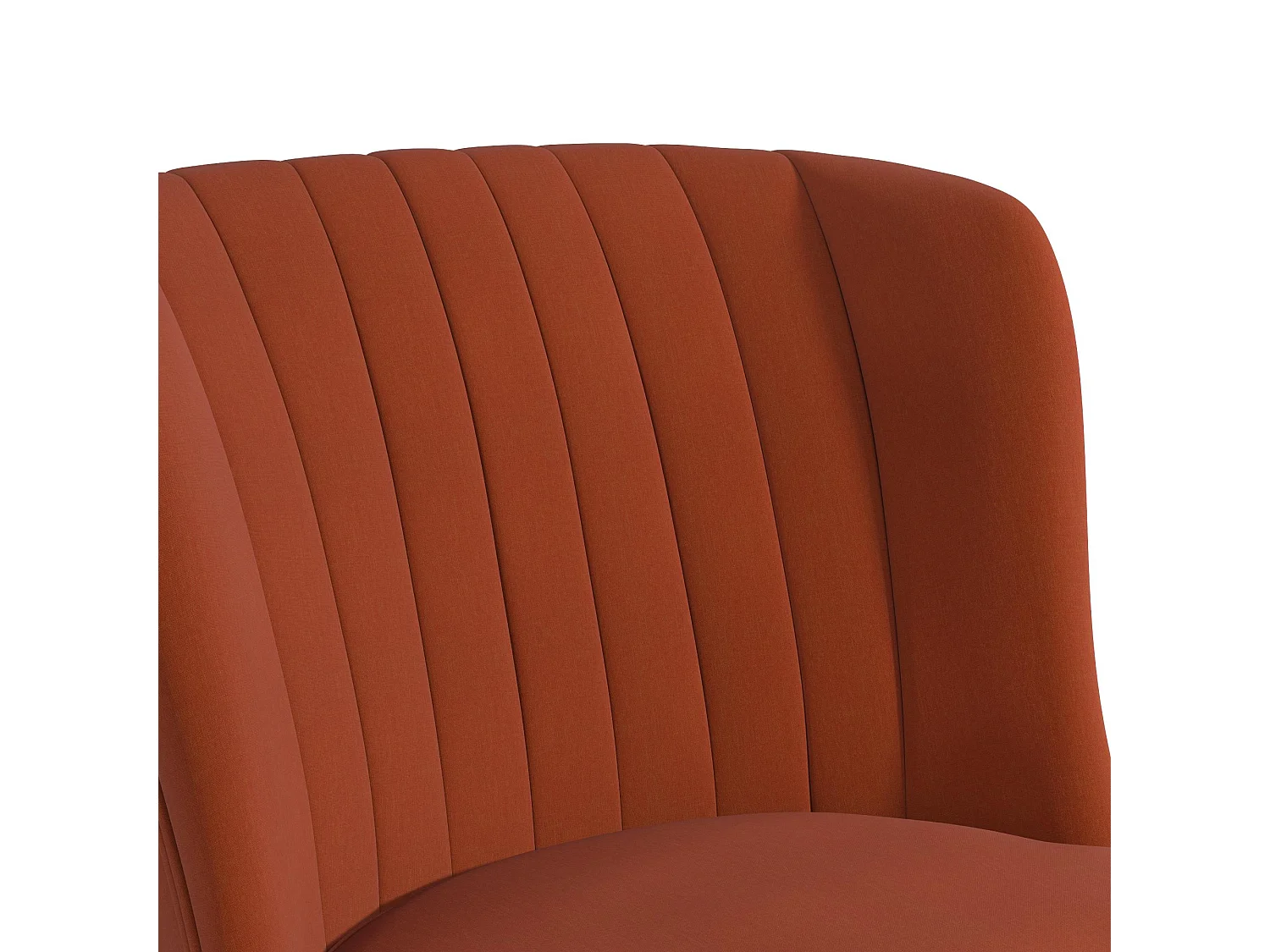 Sedia imbottita in lino arancione