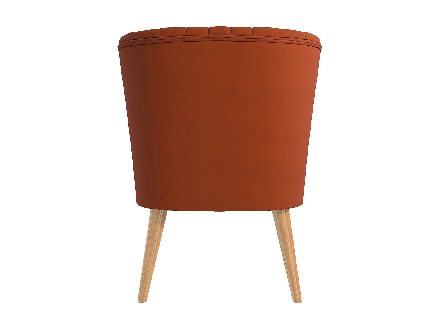 Sedia imbottita in lino arancione