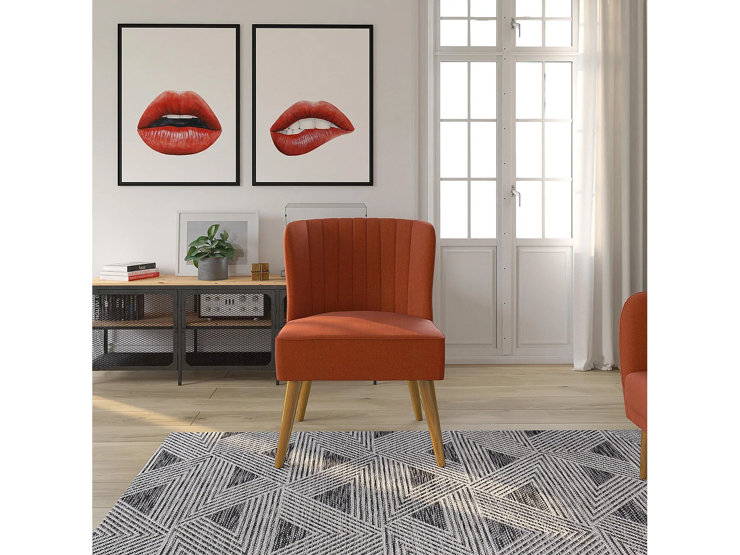 Brittany | Fauteuils en tissu orange
