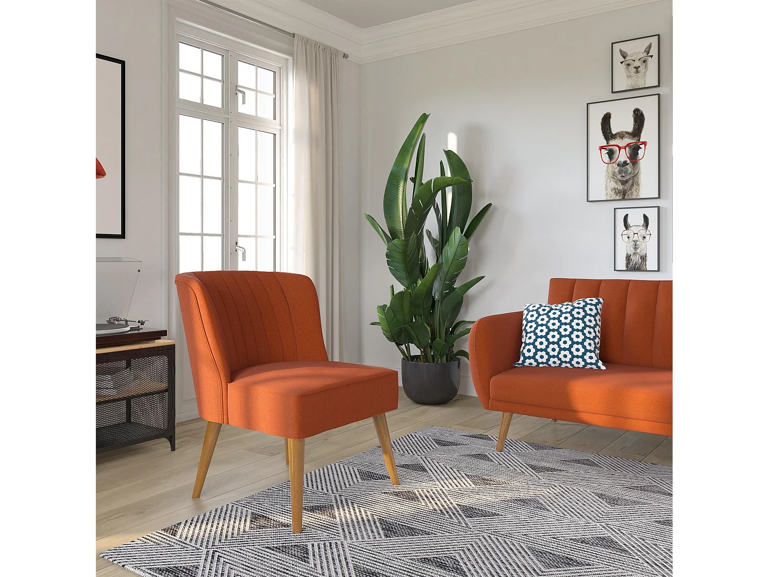 Brittany | Fauteuils en tissu orange