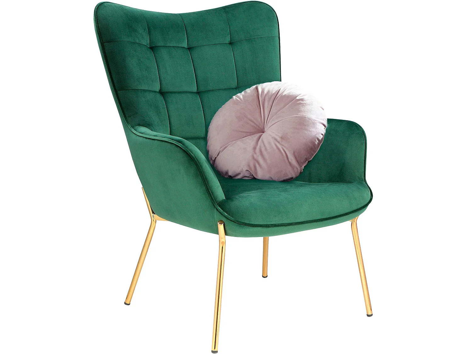 Boris | Chaise d'appoint rembourrée en velours vert
