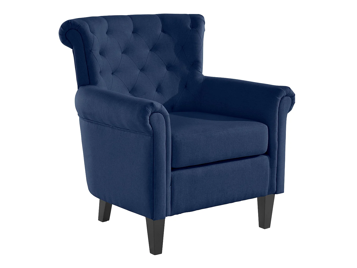 Cooper | Chaise d'appoint rembourrée en tissu bleu