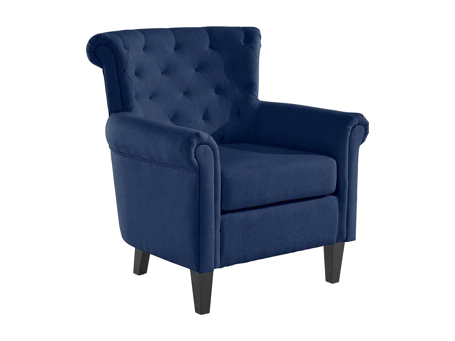 Gepolsterter Akzentstuhl in Stoffblau