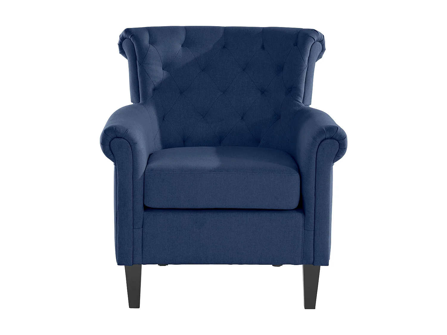 Gepolsterter Akzentstuhl in Stoffblau