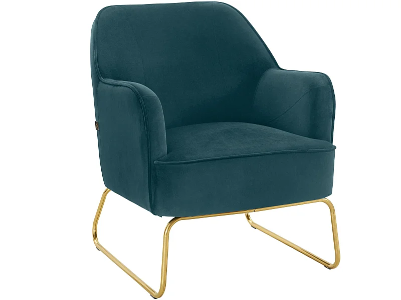 Joshua | Chaise d'appoint rembourrée en velours pétrole