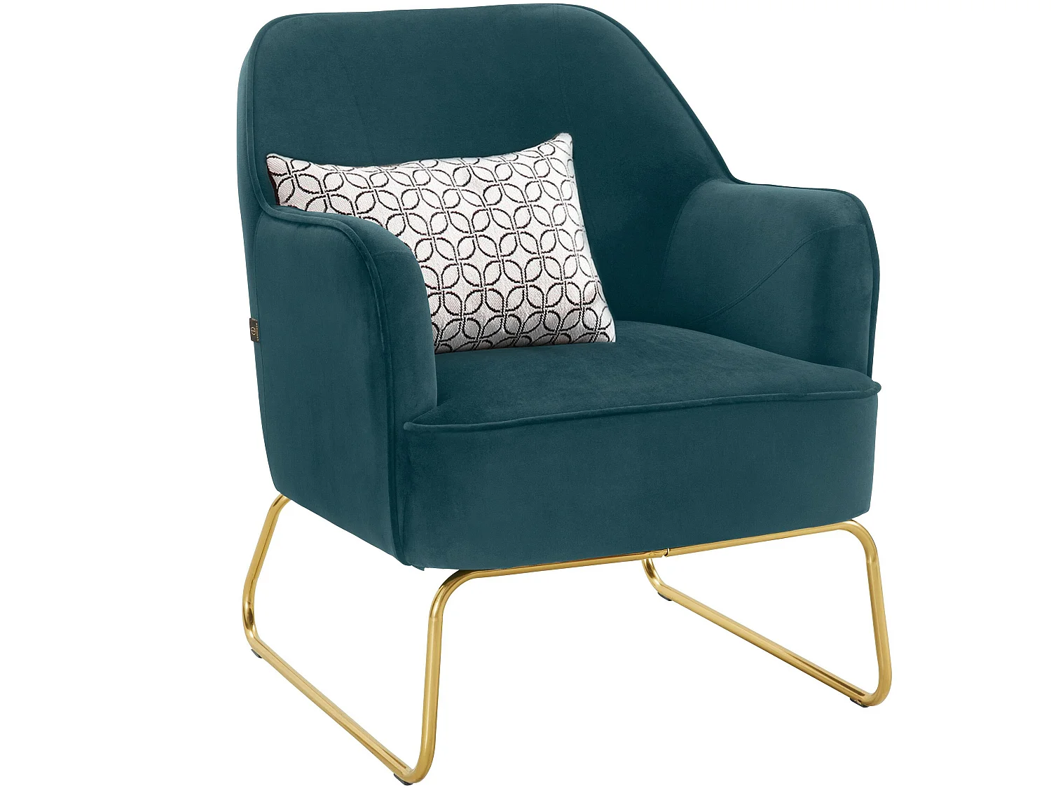 Joshua | Chaise d'appoint rembourrée en velours pétrole