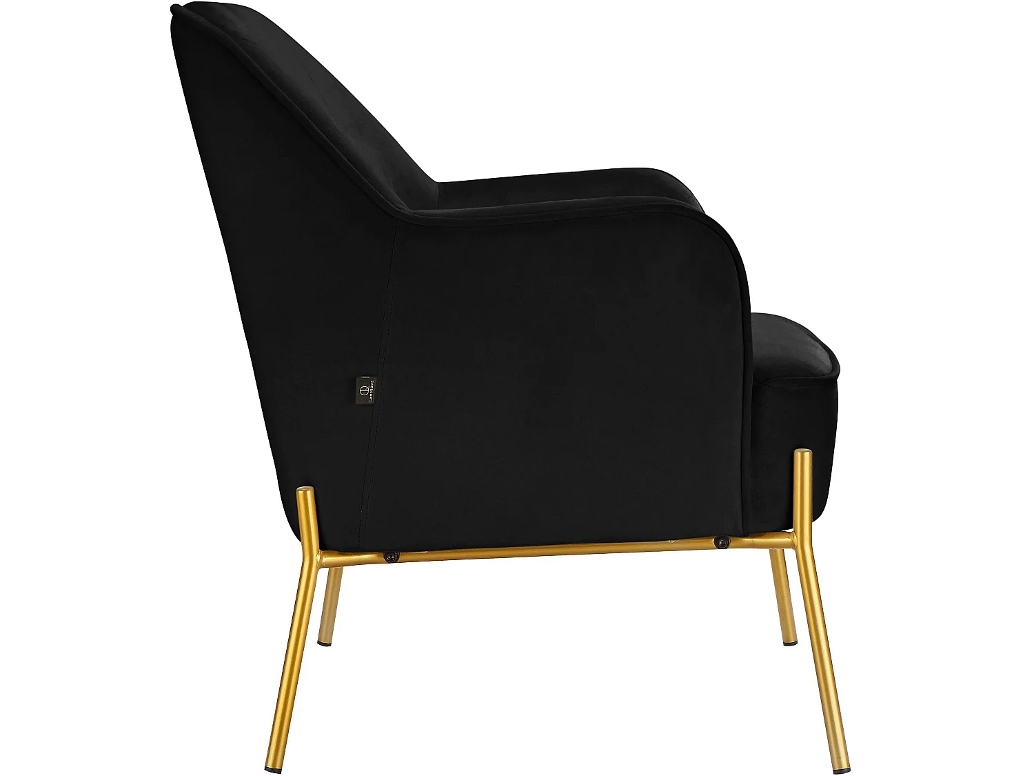 Silla decorativa tapizada en terciopelo negro