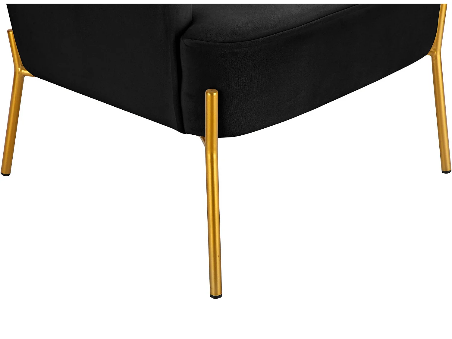 Gepolsterter Akzentstuhl aus Samt, schwarz