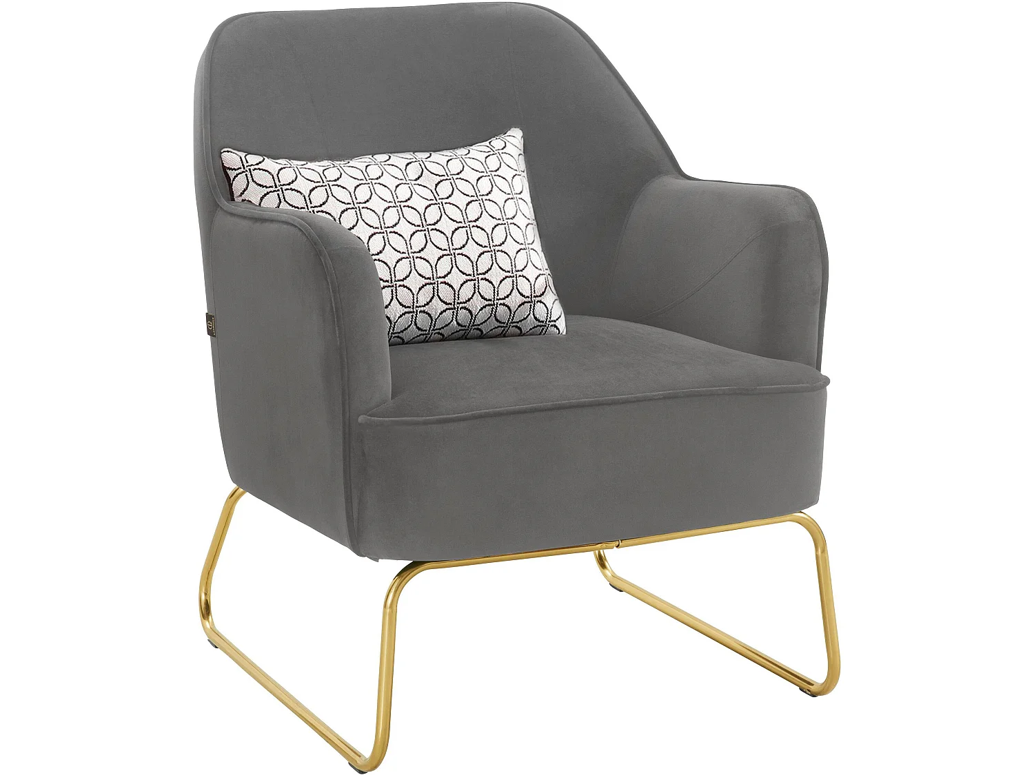 Joshua | Chaise d'appoint rembourrée en velours gris