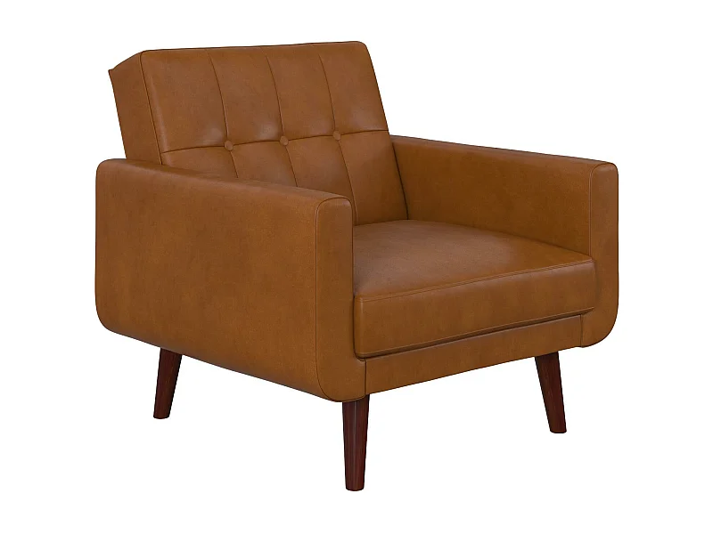 Nola | Chaise d'appoint en faux cuir camel