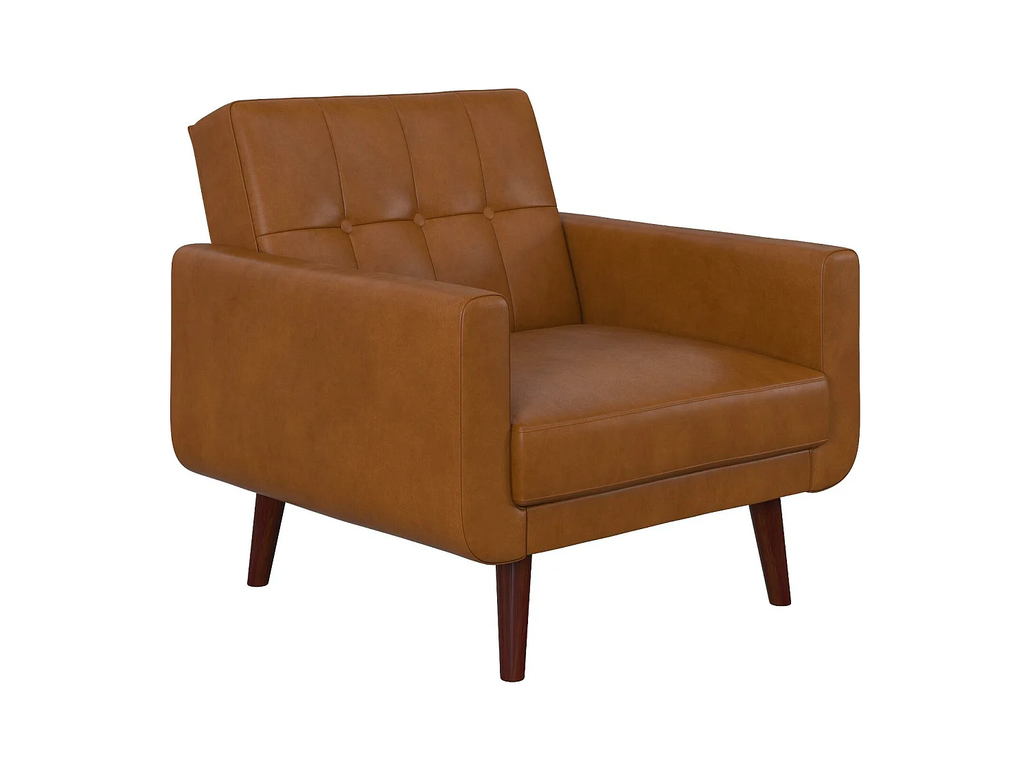 Nola | Chaise d'appoint en faux cuir camel