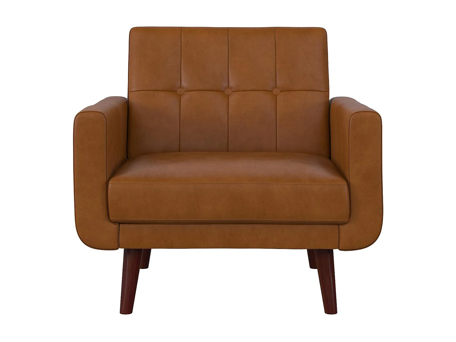 Silla decorativa en piel sintética camel