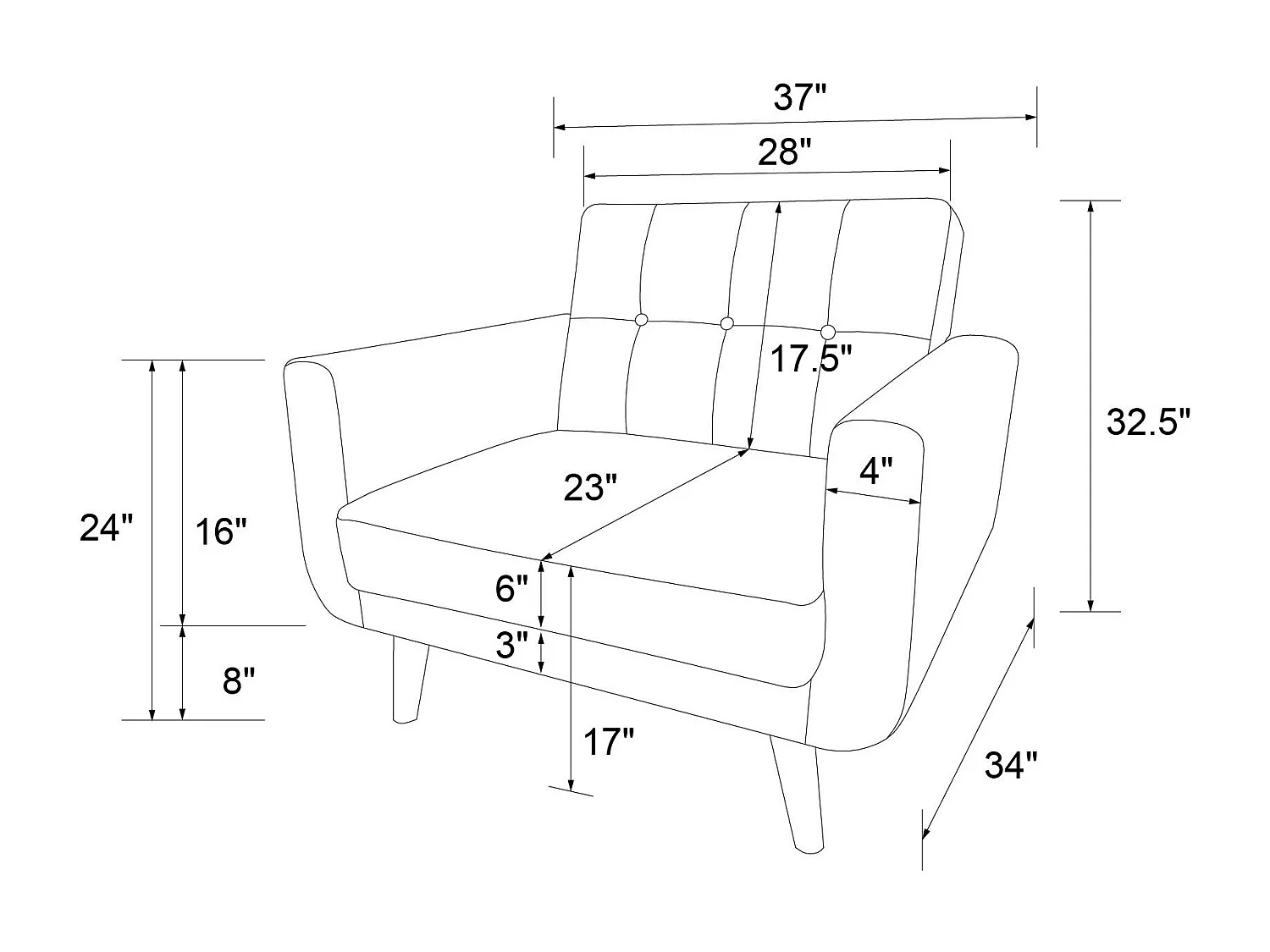 Silla decorativa en piel sintética camel