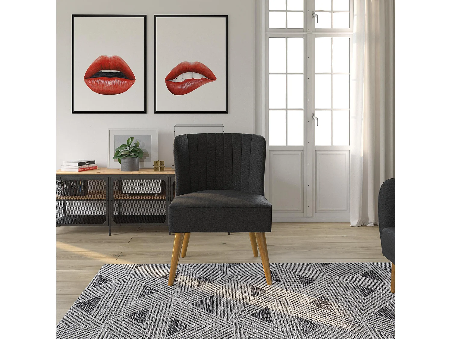 Brittany | Fauteuils en tissu gris