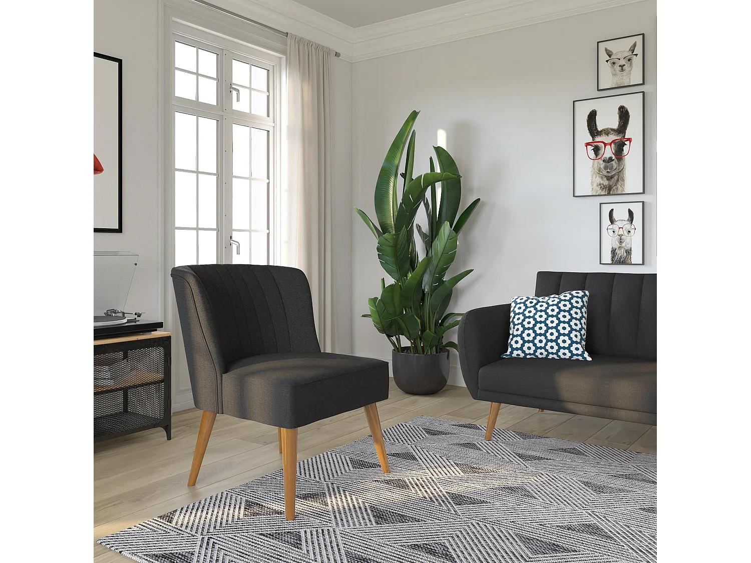 Brittany | Fauteuils en tissu gris
