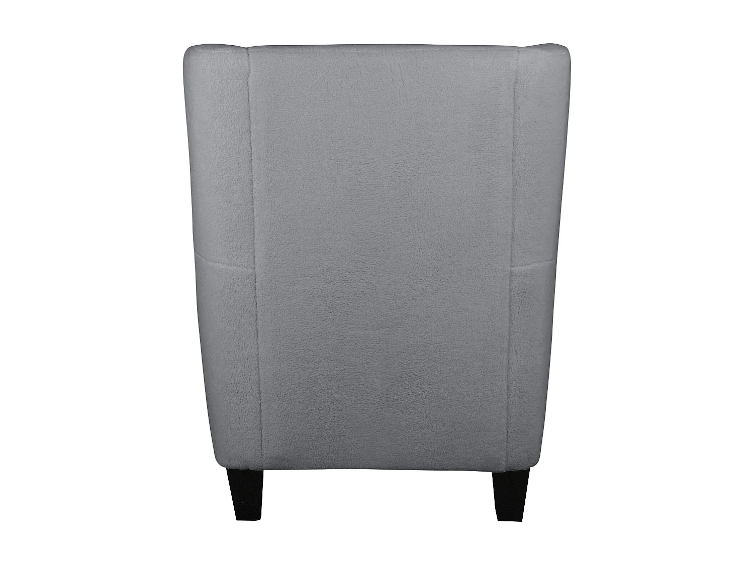 Sedia imbottita con sgabello in tessuto teddy grigio