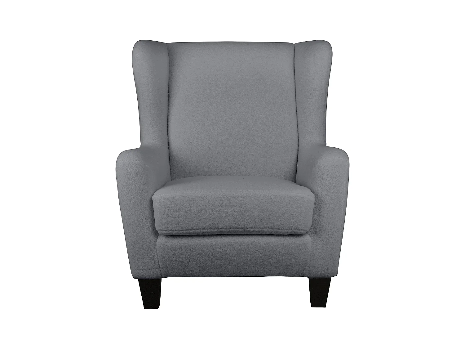 Zhili | Chaise d'appoint rembourrée avec tabouret en tissu teddy gris