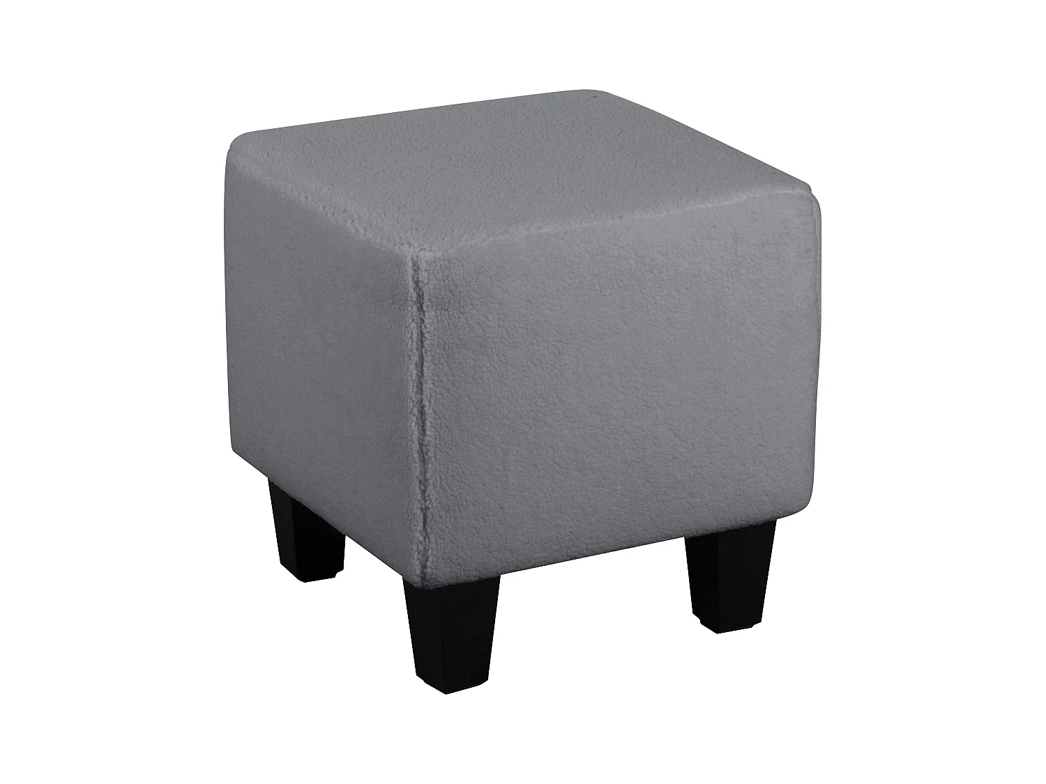 Zhili | Chaise d'appoint rembourrée avec tabouret en tissu teddy gris
