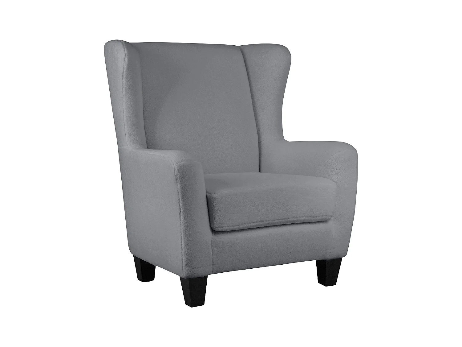 Zhili | Chaise d'appoint rembourrée avec tabouret en tissu teddy gris