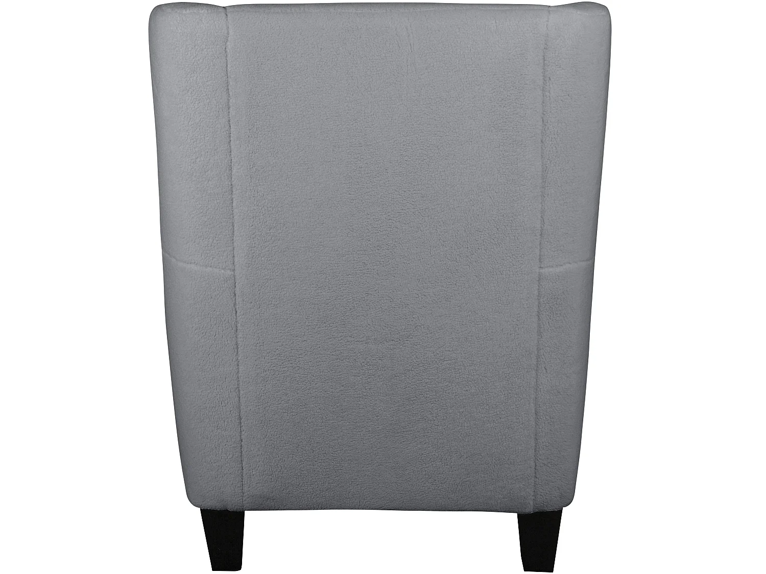 Silla decorativa tapizada con taburete en tela de peluche gris