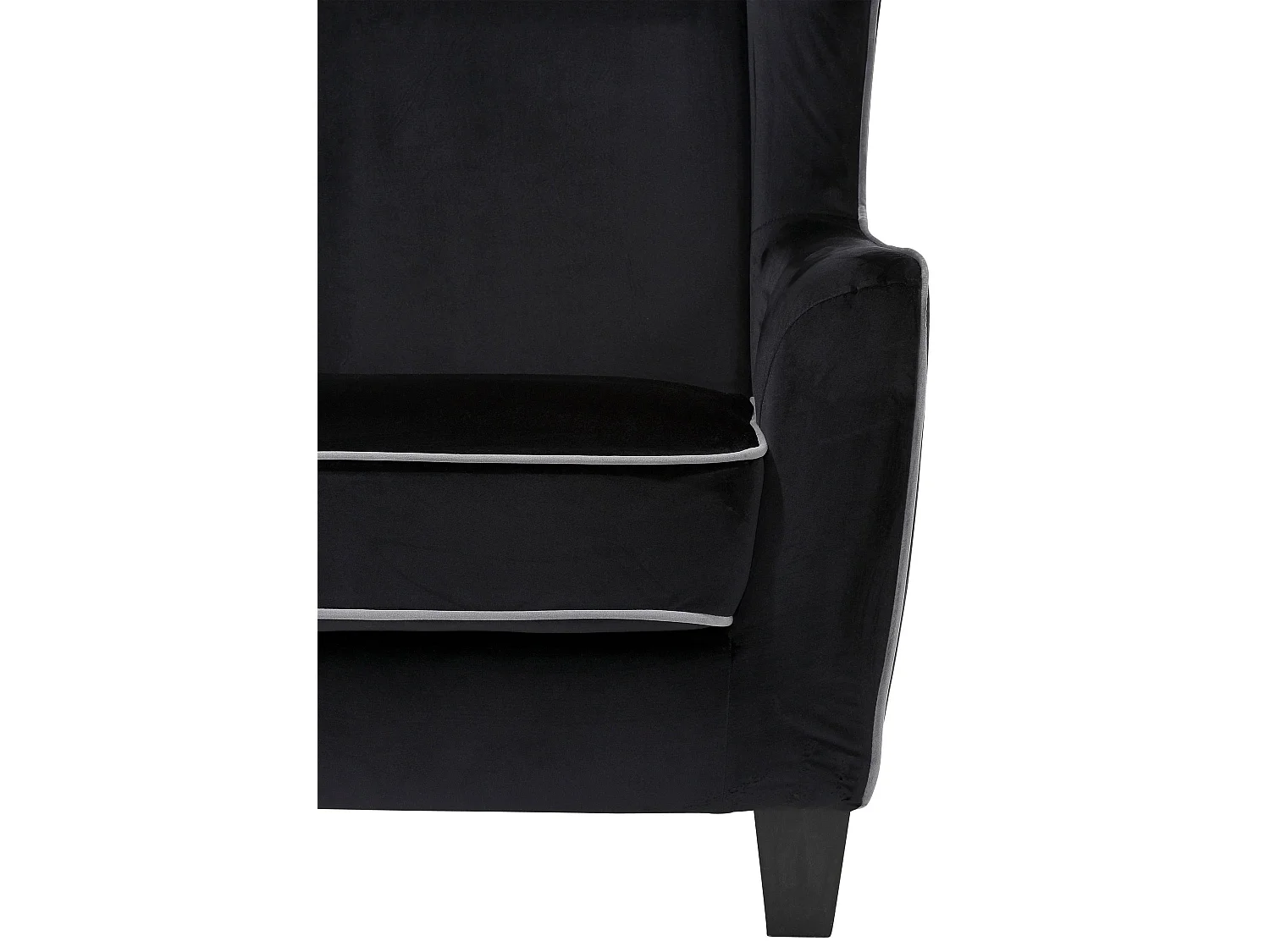 Paprika | Chaise d'appoint rembourrée avec tabouret en velours noir