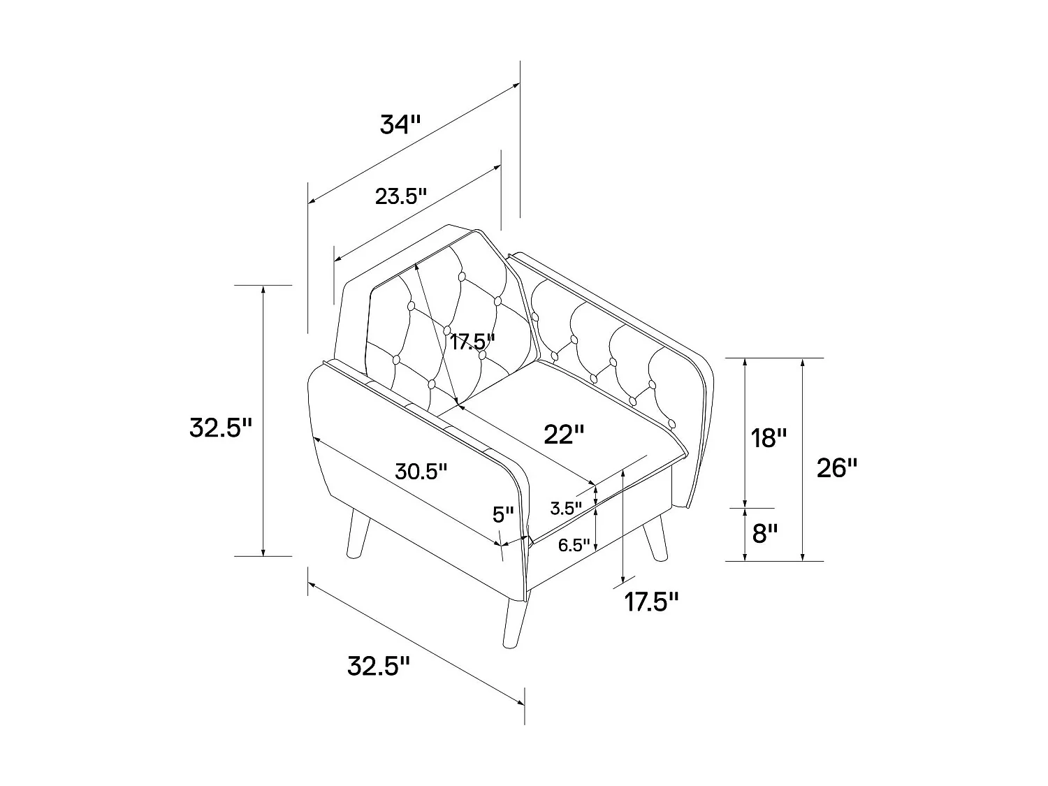 Sedia d'accento imbottita in velluto verde chiaro