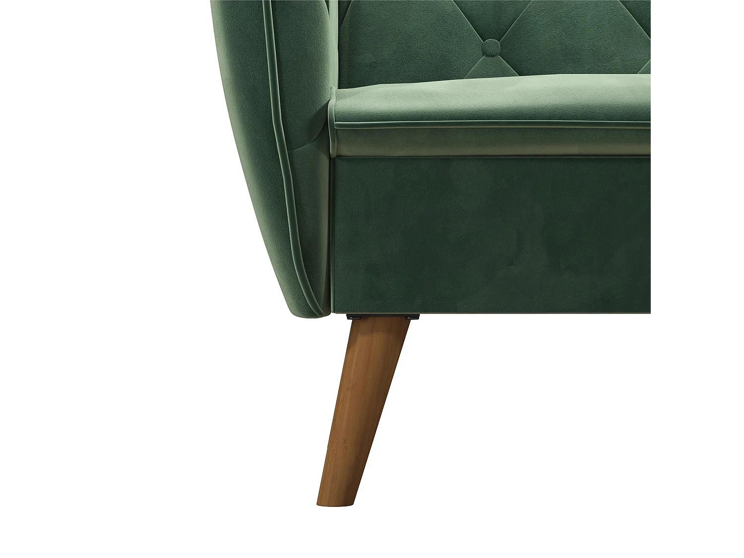 Cadeira decorativa com estofo em veludo verde claro