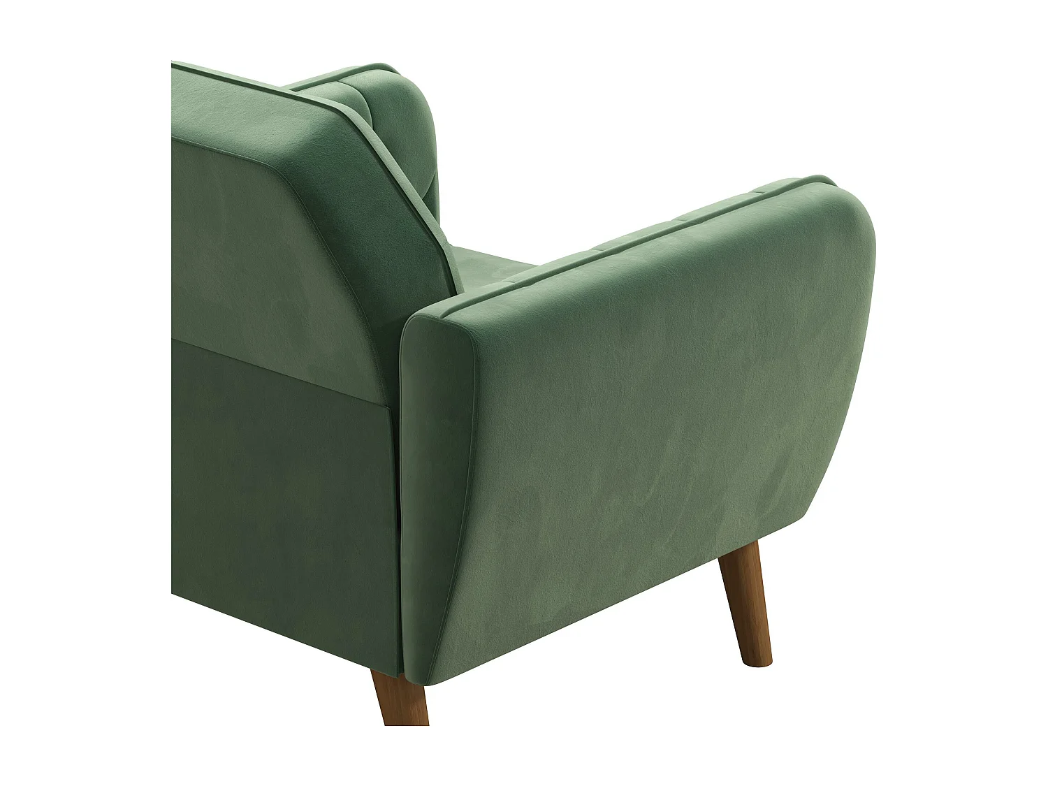 Cadeira decorativa com estofo em veludo verde claro