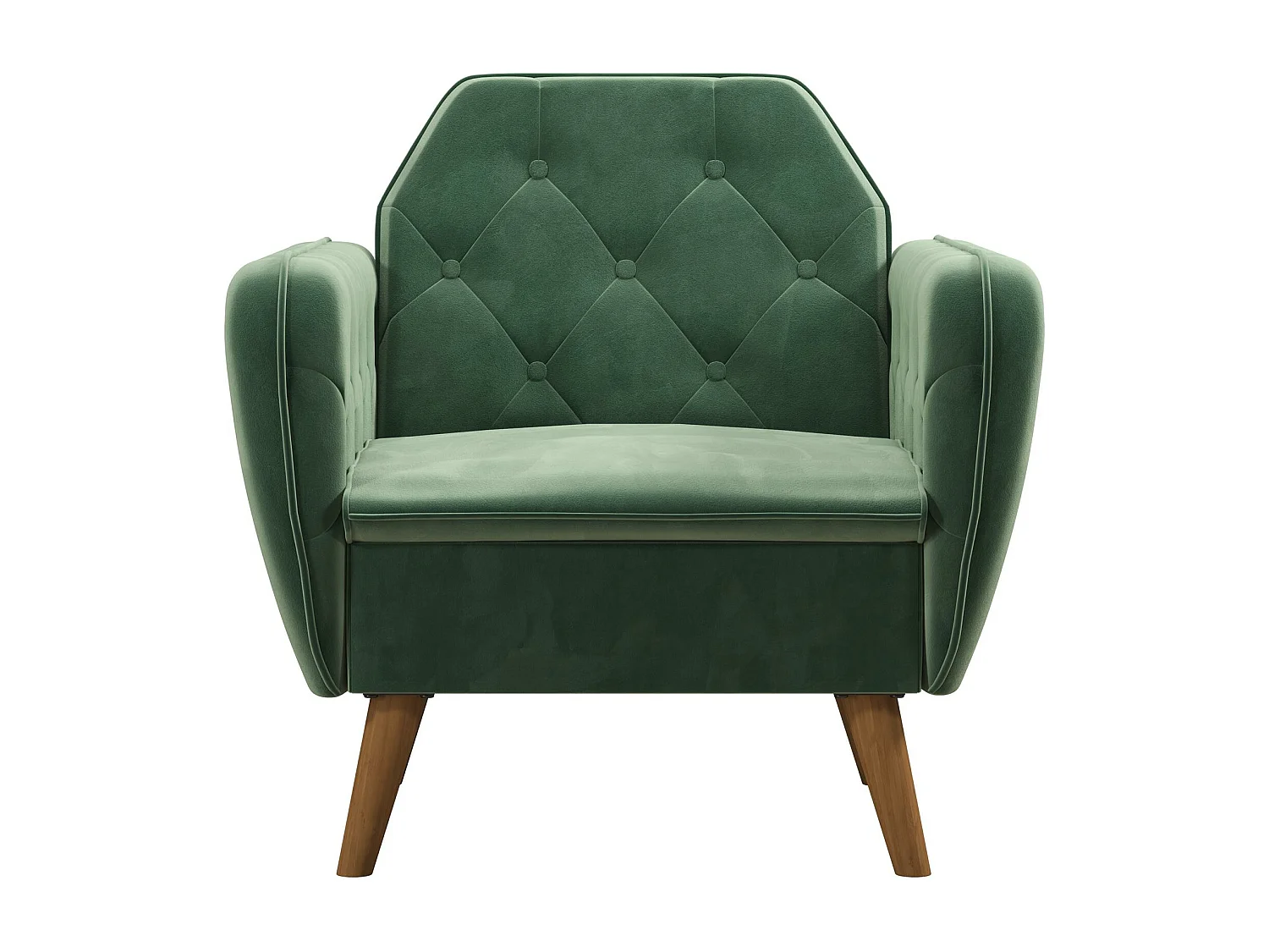 Cadeira decorativa com estofo em veludo verde claro