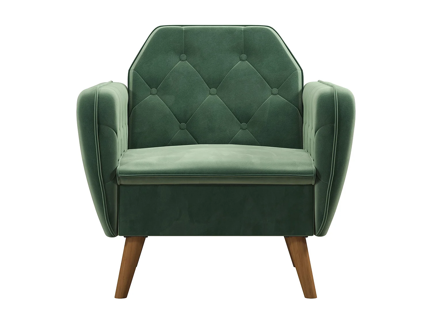 Cadeira decorativa com estofo em veludo verde claro