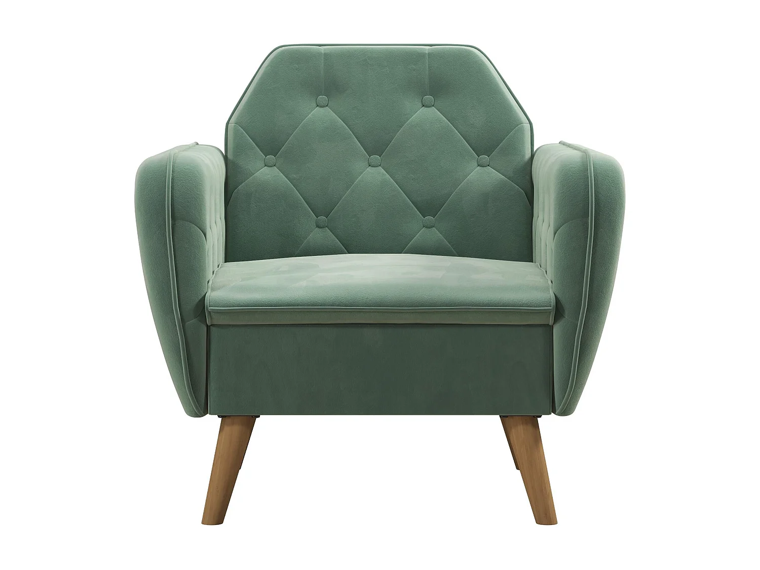 Gepolsterter Akzentstuhl aus Samt, hellgrün