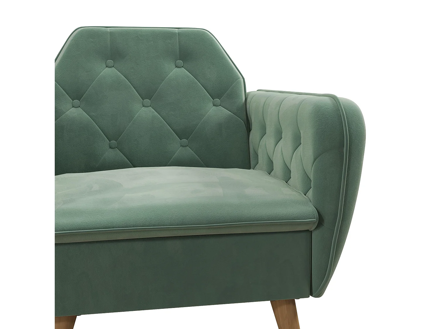 Gepolsterter Akzentstuhl aus Samt, hellgrün