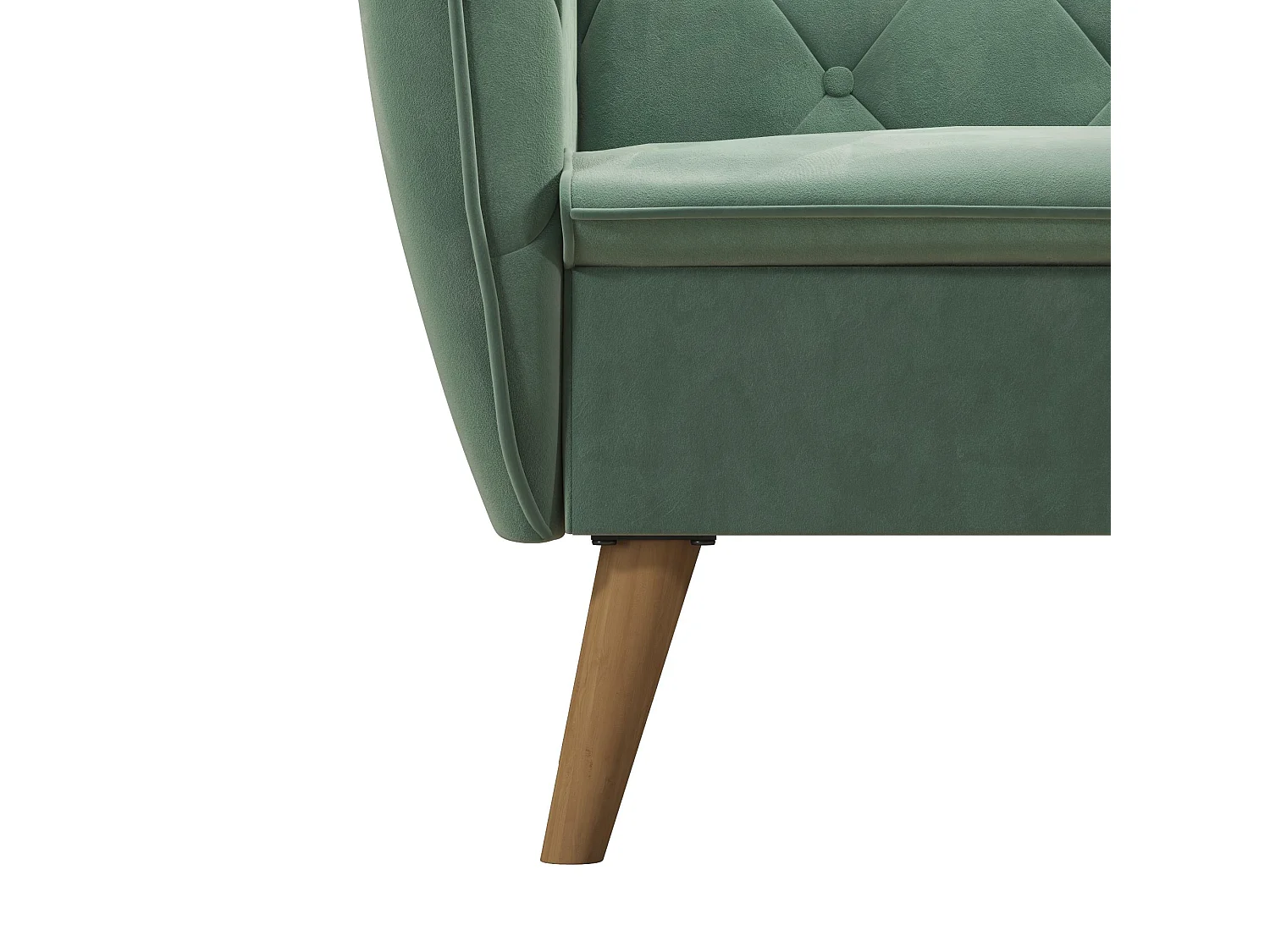 Gepolsterter Akzentstuhl aus Samt, hellgrün