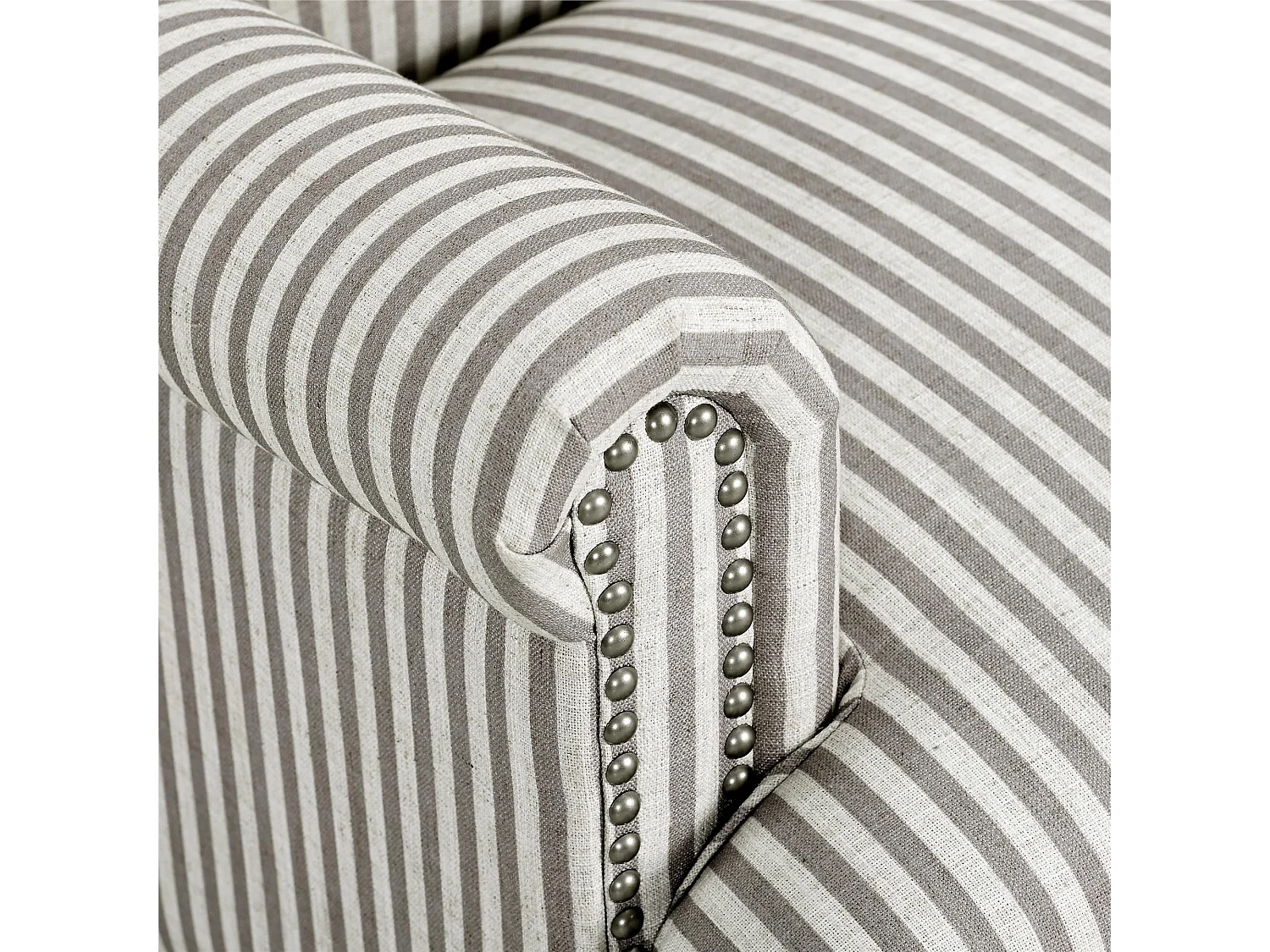 Jaya | Fauteuils en tissu rayé beige