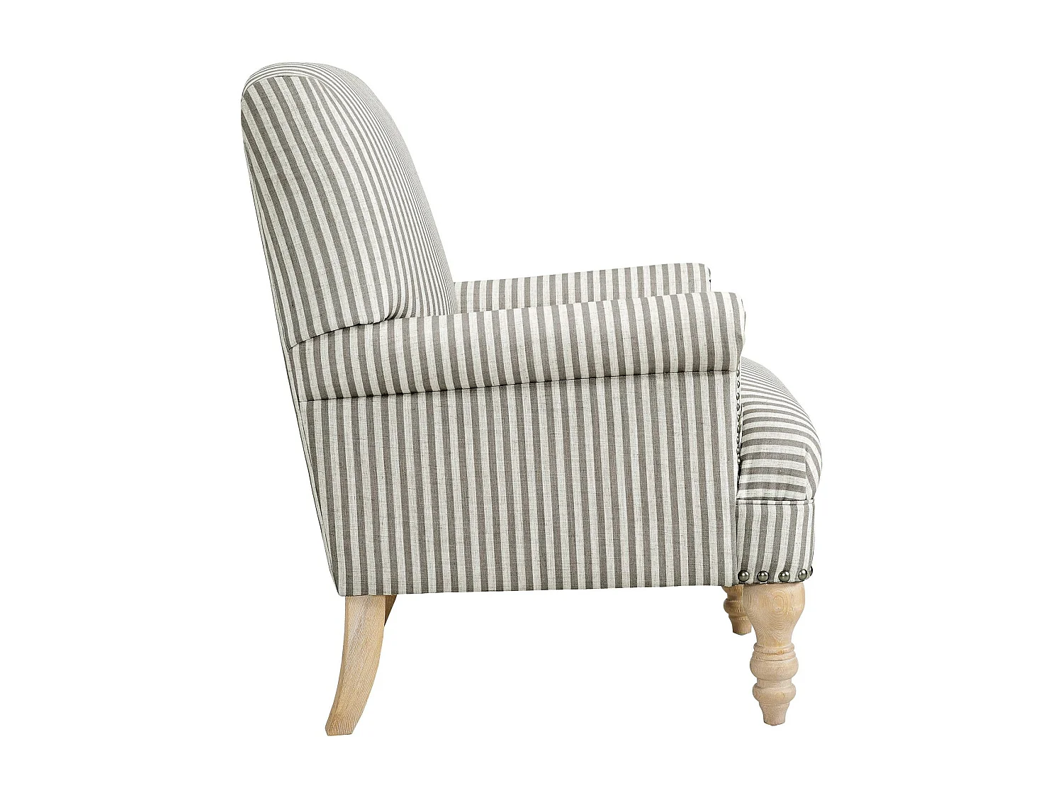 Jaya | Fauteuils en tissu rayé beige