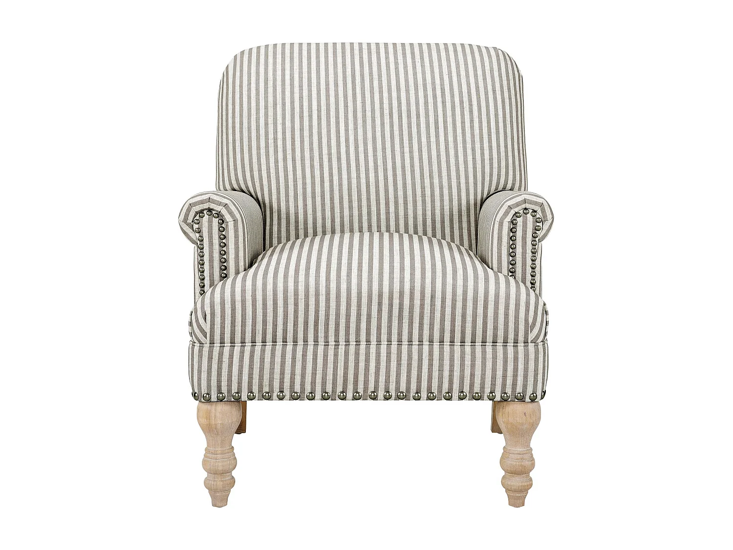 Jaya | Fauteuils en tissu rayé beige